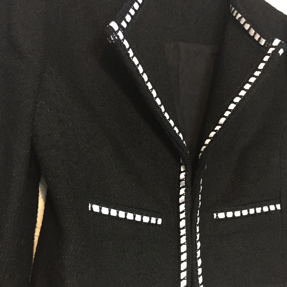 DStudio blazer/suit jacket black w white ribbon trim, US 6, like new. - Picture 1 of 4